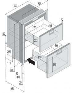 Buzdolabı ve dondurucu. Model DW210 DTX