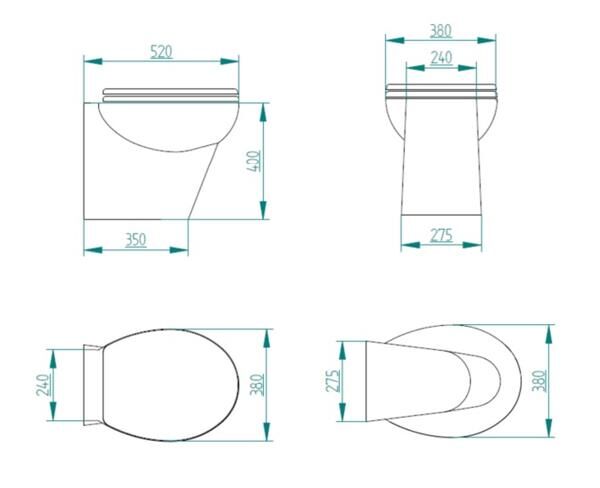 Stilo Plus 12V Beyaz Taş Taharet Kitli Tuvalet