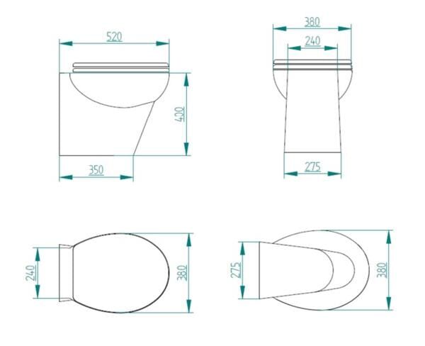 Stilo Plus 24V Beyaz Taş Taharet Kitli Tuvalet