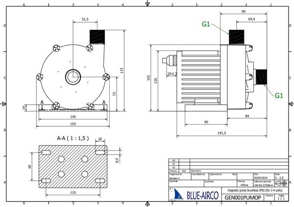 Manyetik Klima Pompası, 48V, IP65. Maks.66000Btu