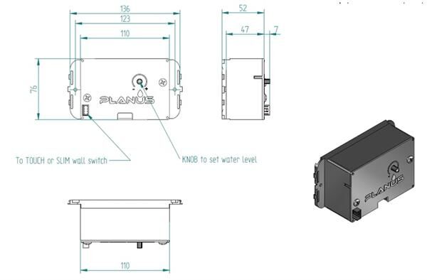 Planus Beyaz Full Glass Touch Panel 2 Butonlu