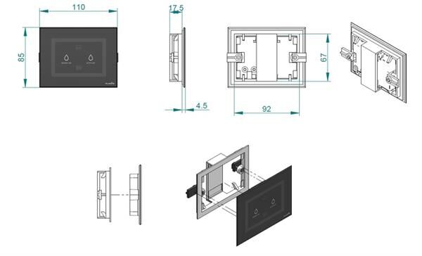 Planus Beyaz Full Glass Touch Panel 2 Butonlu