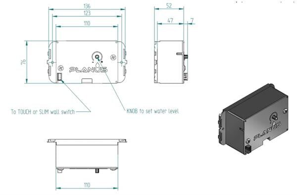 Planus Siyah Full Glass Touch Panel 2 Butonlu