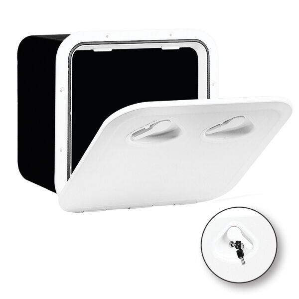 TOP LINE Storage Hatch,  w/Lock,Grey, 370x375mm