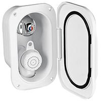 Case w/Shower &MixerTap, 5m Hose, Lid w/Gasket, White