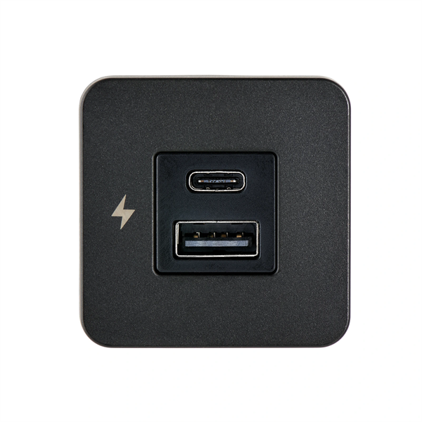 TILE-USB-A/USB-C ŞARJ SOKETİ, SİYAH ÇERÇEVE