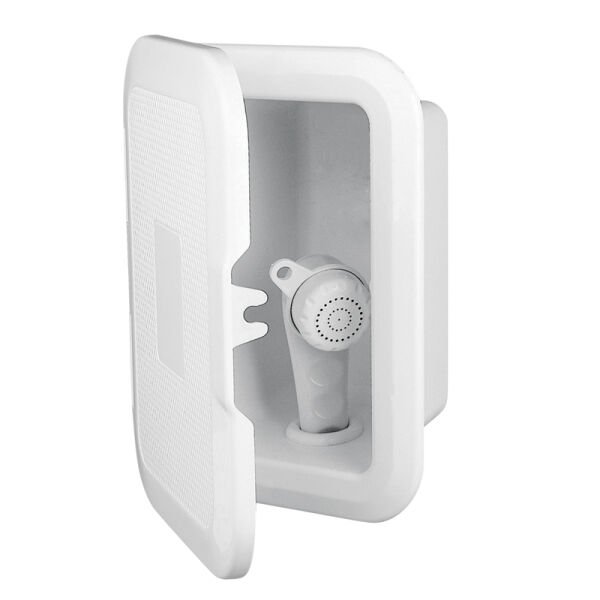 Case, Side mounted, w/Shower, 5m Hose, w/Lid, White