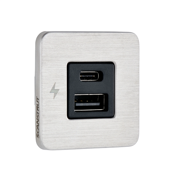 TILE-USB-A/USB-C ŞARJ SOKETİ, PASL. ÇERÇEVE