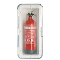Storage Case f/Fire Exting. w/Trans.Door, 2kg,White