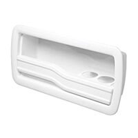 Util. Stor. Case, Sidem. w/Glass holder, Left, Wh