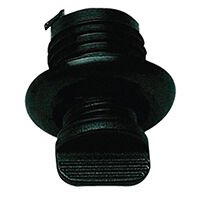 Drain Socket w/Captive Plug, Round Ø40mm, Black