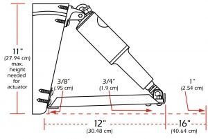 Lenco elektro-mekanik flap sistemi. Edge Mount. 12V.