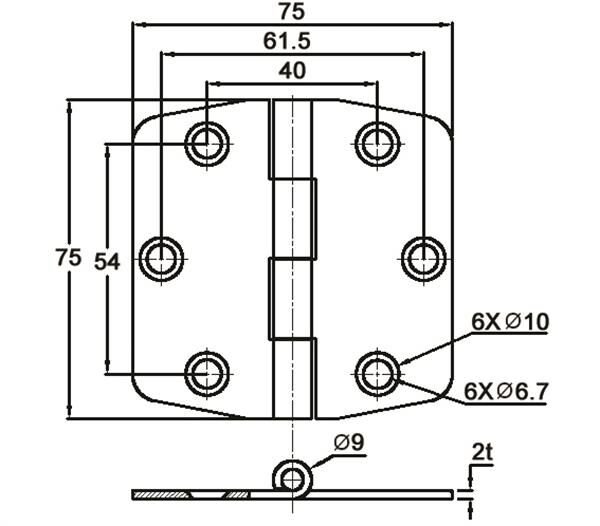 Kapaklı Menteşe 75mm*75mm