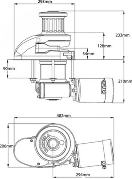 Maxwell RC12-12 Serisi 1200W 12/24 V 12mm Tamburlu Hidrolik Dik Irgat Çekme Gücü : 1590 kg