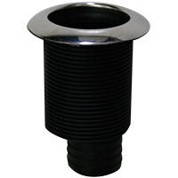 Thru-Hull 1 ½''  w/Displ.HoseBarb Ø31mm Inox Fl. L87mm
