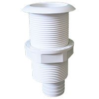 Thru-Hull 1 ½'', w/Displaced Hose Barb, Ø31mm, White