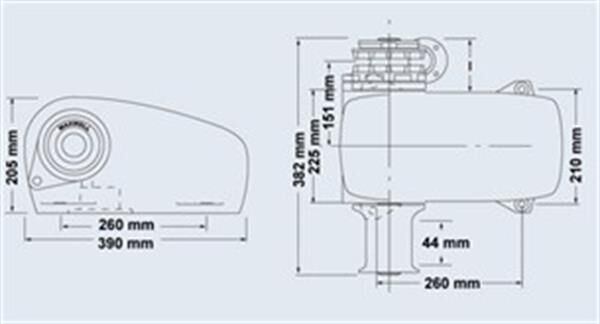 Maxwell HWC 1200W 12V 10mm Tamburlu Yatay Irgat Çekme Kapasitesi 1590 kg