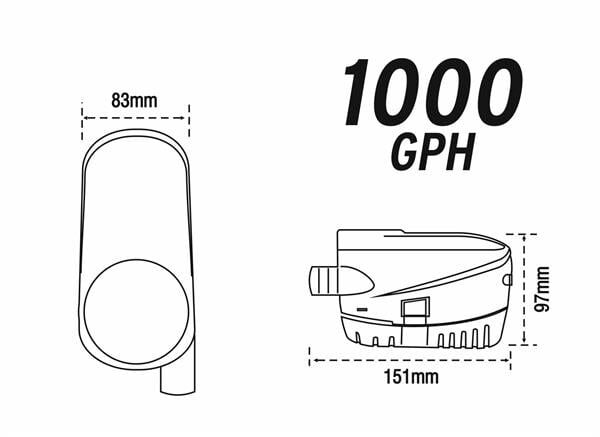 Nuova Rade 24V/1000 Gph Otomatik Sintine Pompası
