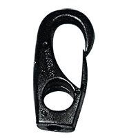 Snap Hook w/Eye Ø10x49mm, f/Ø6mm Cord, Polyam. Black
