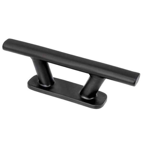 Cleat, Inox 316, L205mm, H55mm, Thread 10mm (8''), Black
