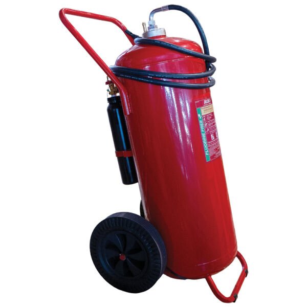 LALIZAS Yangın Sönd.Wheel.PFAS'sız Köpük,150L,Cartr.Oper,Pas.Çelik,Hortum&Düdüklü,SOLAS/MED(EN,GR,ES