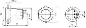 Hella Marine Paslanmaz Çelik, Ledli Switch