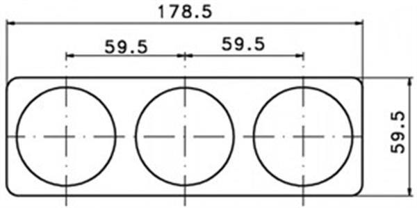 Priz montaj braketleri GRİ 3 LÜ 59,5X178,5MM