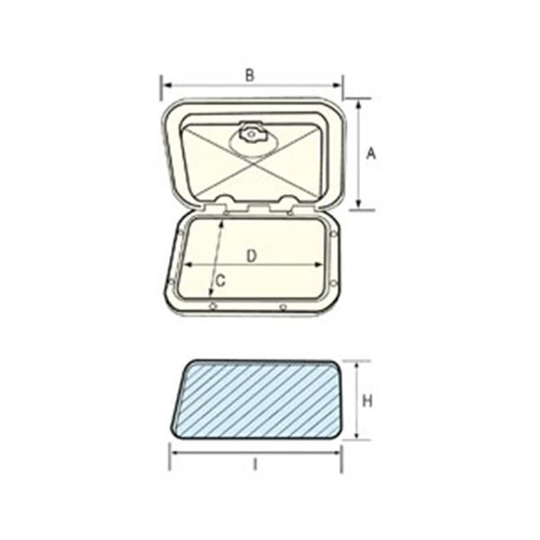 Nuova Rade Topline Plastik Kapak  353x606 mm Kilitsiz