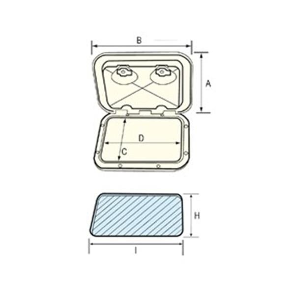 Nuova Rade Topline Plastik Kapak 353x606 mm Kilitli