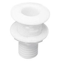 Thru-Hull Fitting 5/8'', w/Hose Barb Ø15mm, White