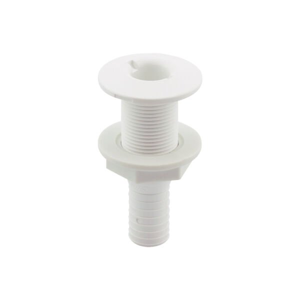 Thru-Hull Fitting 3/4'', w/Hose Barb Ø19mm, White