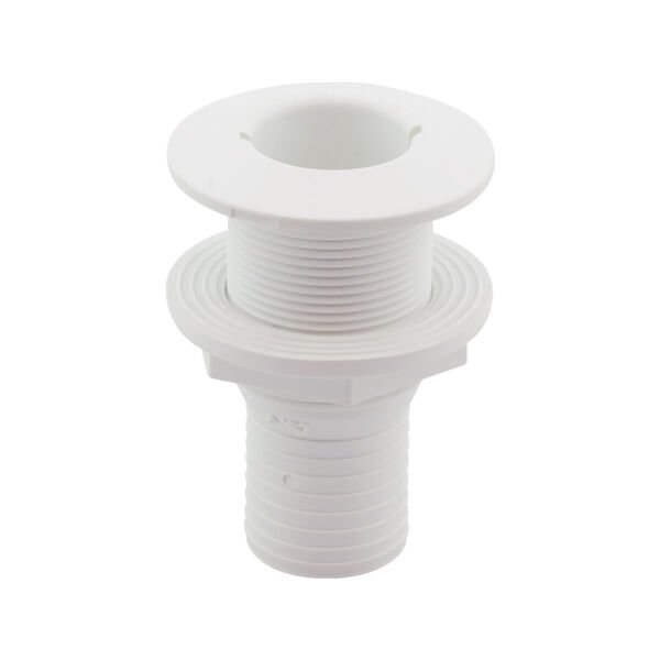Thru-Hull Fitting 1 1/2'', w/Hose Barb Ø38mm, White