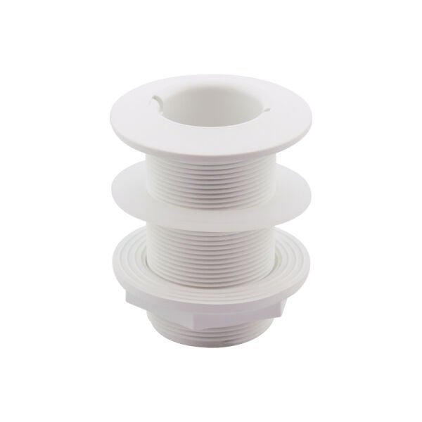 Thru-Hull Fitting 2'',w/ Washer, L110mm, White, ISO