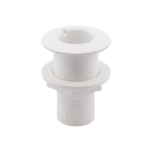 Thru-Hull Fitting 2'', w/Hose Barb Ø51mm, White