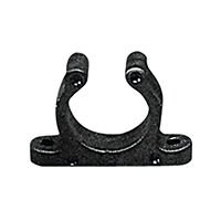 Plastic Support Clip, Screwed, Ø25mm, Black