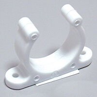 Plastic Support Clip, Screwed, Ø45mm, White