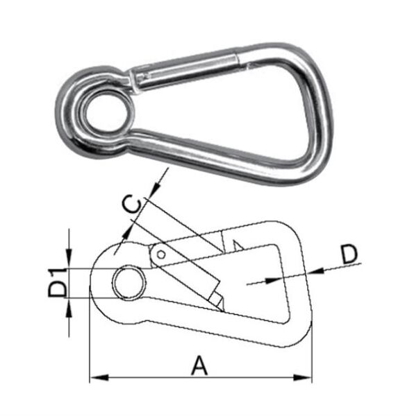 GENİŞ AÇILI KARABİNA, GÖZLÜ 11X120MM