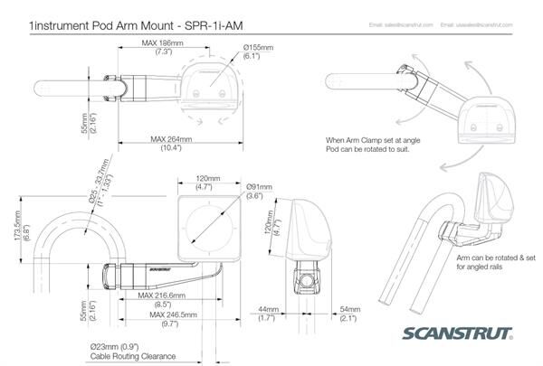 SPR-1I-AM BEYAZ POD. 1XSTD INST.İÇİN, RAYA MONTAJ. DİRSEKLİ