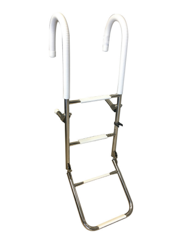 4 Basamaklı Katlanır Paslanmaz Krom Merdiven 35x120 cm