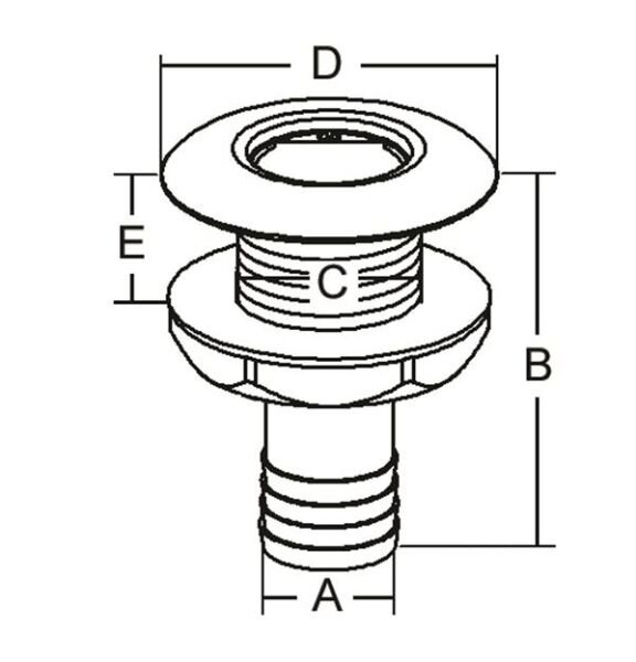 Firar. 38mm. AISI 316 paslanmaz çelik.
