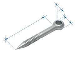 Gözlü Ağaç Vidası, Inox 316,10x80Mm