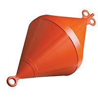 Mooring Buoy Bi-Conical, Plastic, Ext.Ø220mm, Orange