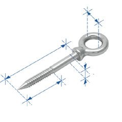 Gözlü Ağaç Vidası, Inox 316, 8x60Mm